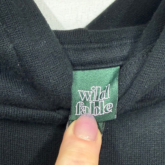 Wild Fable Black Hoodie Disco Ball Star Print Pullover Size M Y2K Rhinestone 70s - Picture 5 of 16